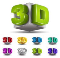 metallic 3d vector color
