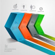 Arrow abstract 3D Modern digital template vector infographics