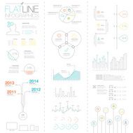 Flat and simple easy colorful outline vector infographic elements