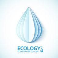 White paper water drop in origami style