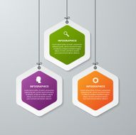 Abstract 3D hexagon business options infographics template N5