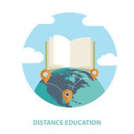 Distance education and online learning flat design concept illustration N2