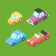 Vector Cartoon Isometric Cars