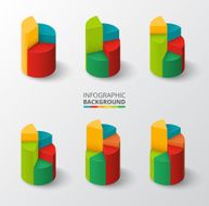 Segmented and multicolored pie charts set N4