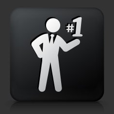 Black Square Button with Number One Icon N2