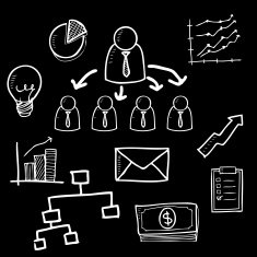 Organization chart doodle cartoon free image download