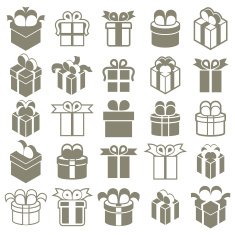 Gift boxes icons isolated on white background vector set N2