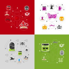 Halloween flat infographic N7