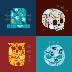 Halloween flat infographic N11
