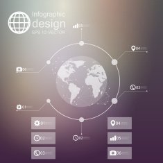 infographic with unfocused background and icons set for business design N4