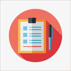 Clipboard flat icon with long shadow N5