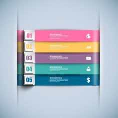 Abstract 3D paper Infographic N35
