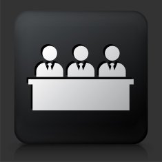 Black Square Button with Sitting Businessmen