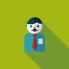 businessman flat icon with long shadow eps10 N12