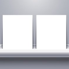 vector white blank tablet on shelf