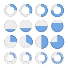 Round Infographic Elements and Pie Charts Set Vector