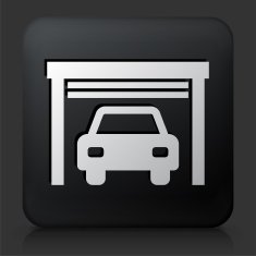 Black Square Button with Car Garage