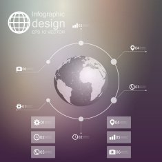 infographic with unfocused background and icons set for business design N6