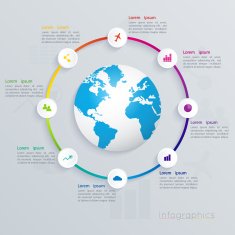 Abstract 3D digital illustration Infographic N8