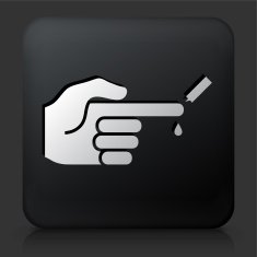 Black Square Button with Checking Glucose Levels Icon