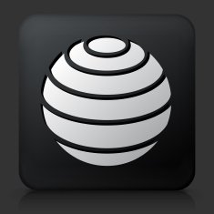 Black Square Button with Ball Icon N2