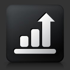 Black Square Button with Chart Icon N2