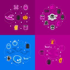 Halloween flat infographic N24
