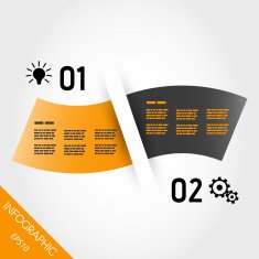two orange infographic waves