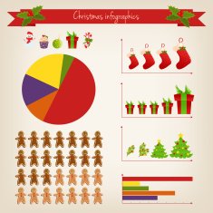 Vector cute Christmas infographics