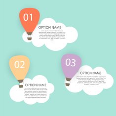 Retro Infographic with Air Balloons Vector Illustration