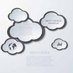 vector modern clouds infographic background N2
