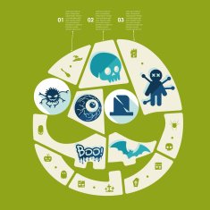Halloween flat infographic N25