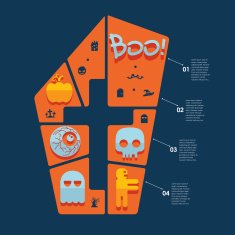 Halloween flat infographic N29