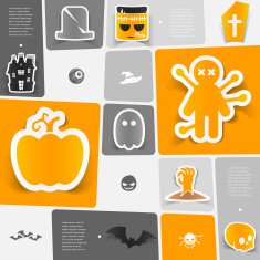 Halloween flat infographic N38
