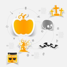 Halloween flat infographic N42