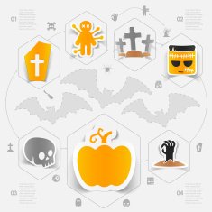 Halloween flat infographic N48