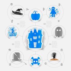 Halloween flat infographic N56