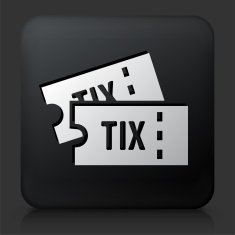 Black Square Button with Tickets