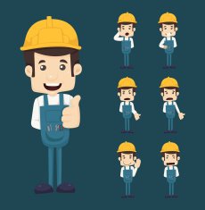 Set of engineer characters poses N3