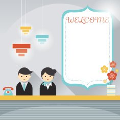 Male and Female Hotel Receptionist Frame Elements N2