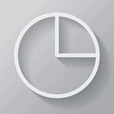 Pie Chart Paper Thin Line Interface Icon With Long Shadow N6