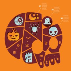 Halloween flat infographic N68