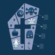 Halloween flat infographic N71