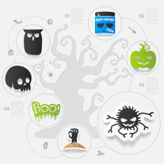 Halloween flat infographic N73