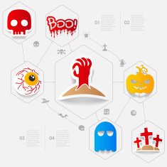 Halloween flat infographic N75