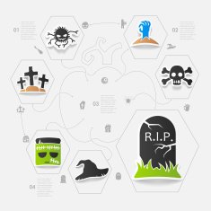Halloween flat infographic N78