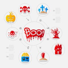 Halloween flat infographic N84