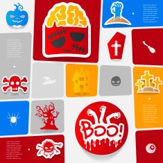 Halloween flat infographic N90