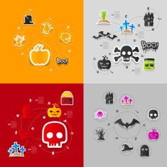 Halloween flat infographic N91