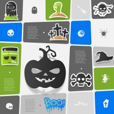 Halloween flat infographic N102